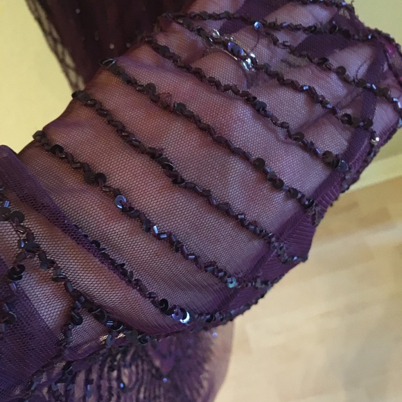 ADRIANNA PAPELL Art Deco Beaded Blouson Gown Dress - Picture 14 of 14